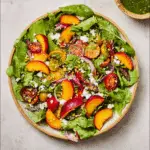 Grilled Peach Salad with Basil Vinaigrette