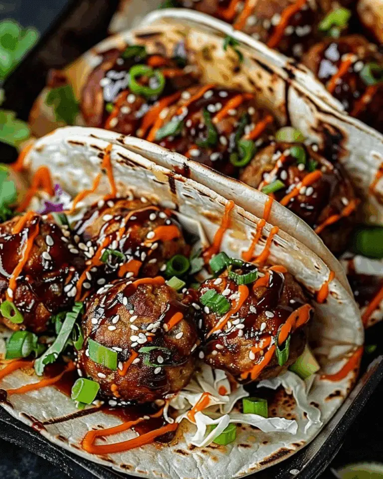 Korean Bbq Meatball Tacos