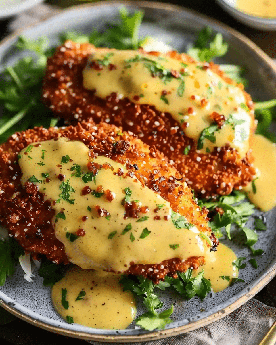 Pretzel Crusted Chicken with Honey Mustard Sauce
