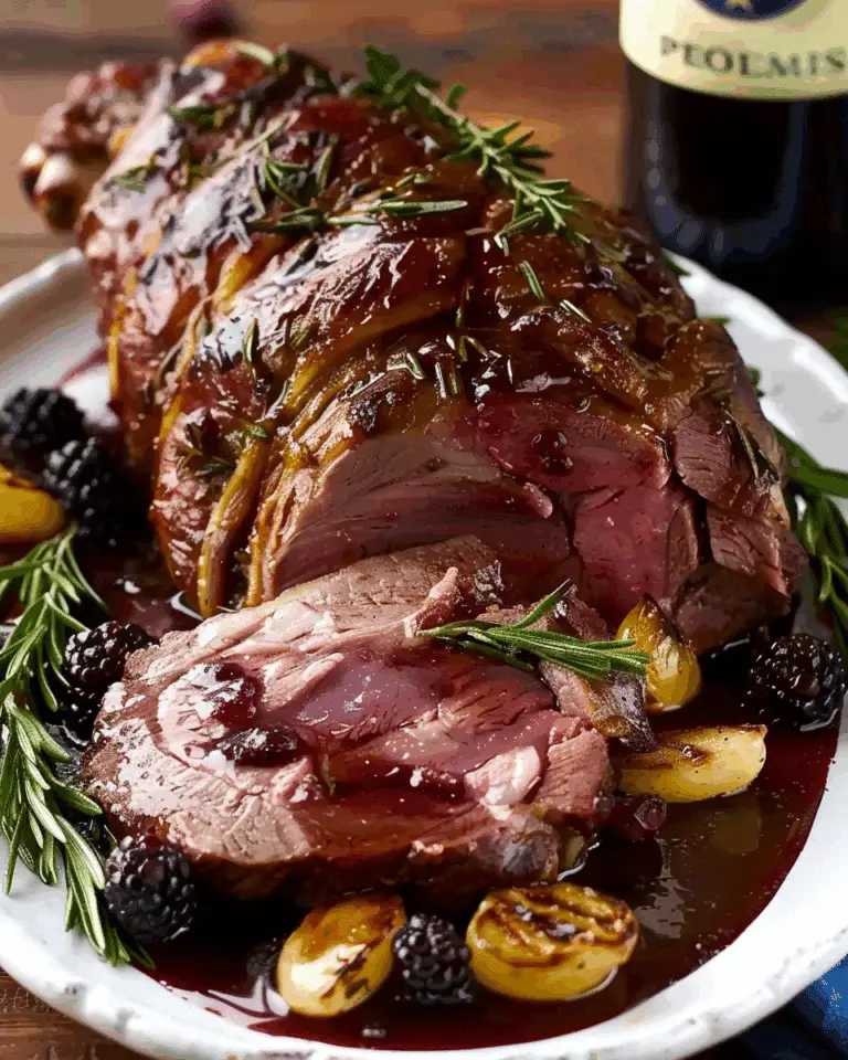 Roasted Leg of Lamb with Blackberry Glaze