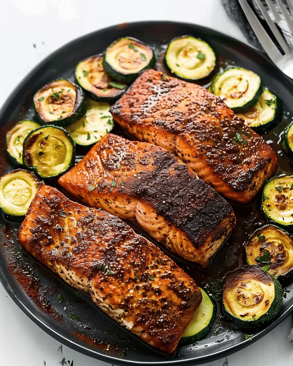 Blackened Salmon With Zucchini