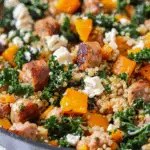 Butternut Squash, Chicken Sausage, and Kale Quinoa Skillet