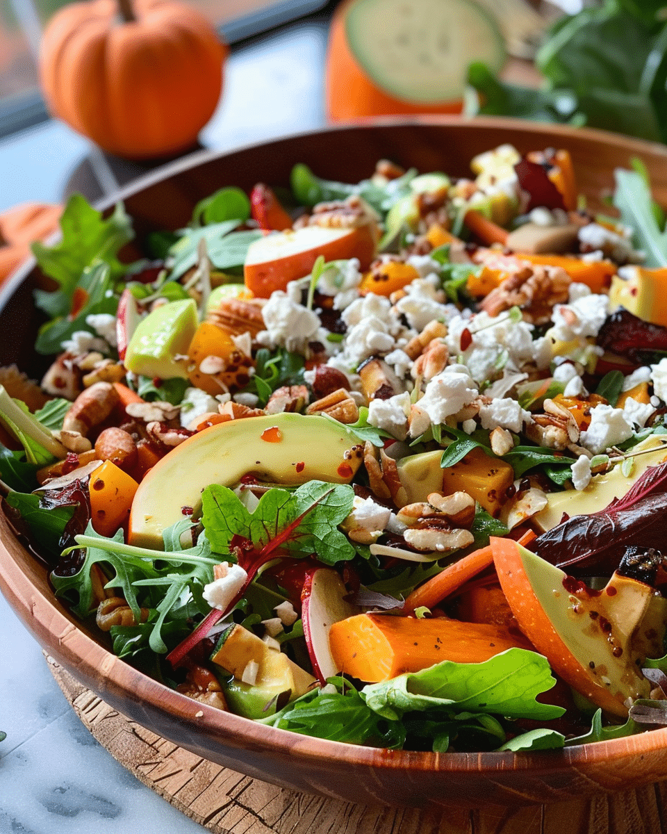 Fall Harvest Salad with Maple Tahini Dressing