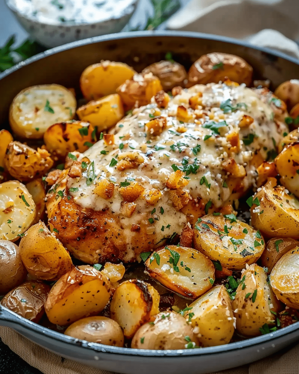 Garlic Parmesan Chicken and Potatoes (One‑Pan Dinner)