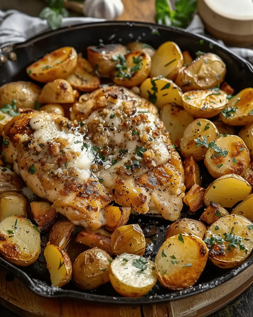 Garlic Parmesan Chicken and Potatoes (One‑Pan Dinner)
