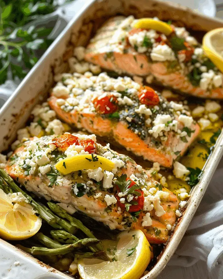 Lemon Feta Salmon Bake