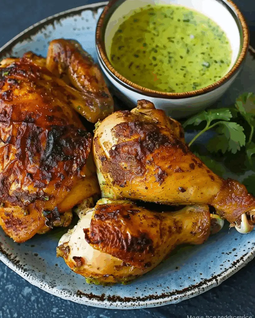 Peruvian-Style Roast Chicken with Green Sauce