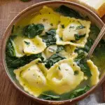 Quick Ravioli & Spinach Soup