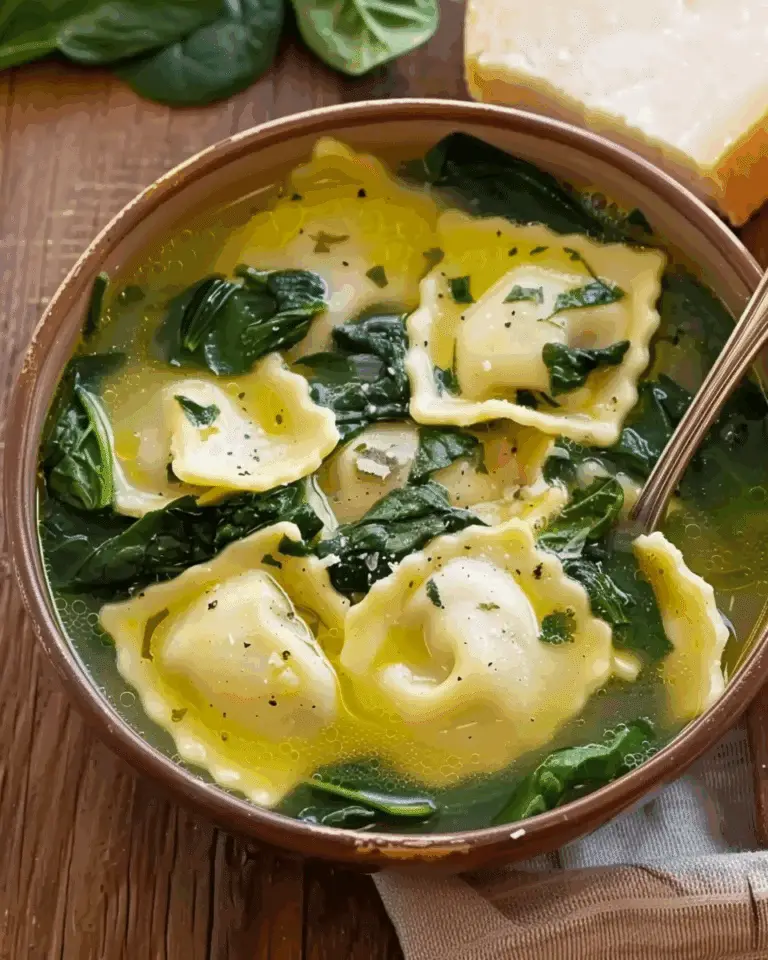 Quick Ravioli & Spinach Soup