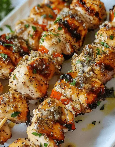 Ranch Garlic Parmesan Chicken Skewers