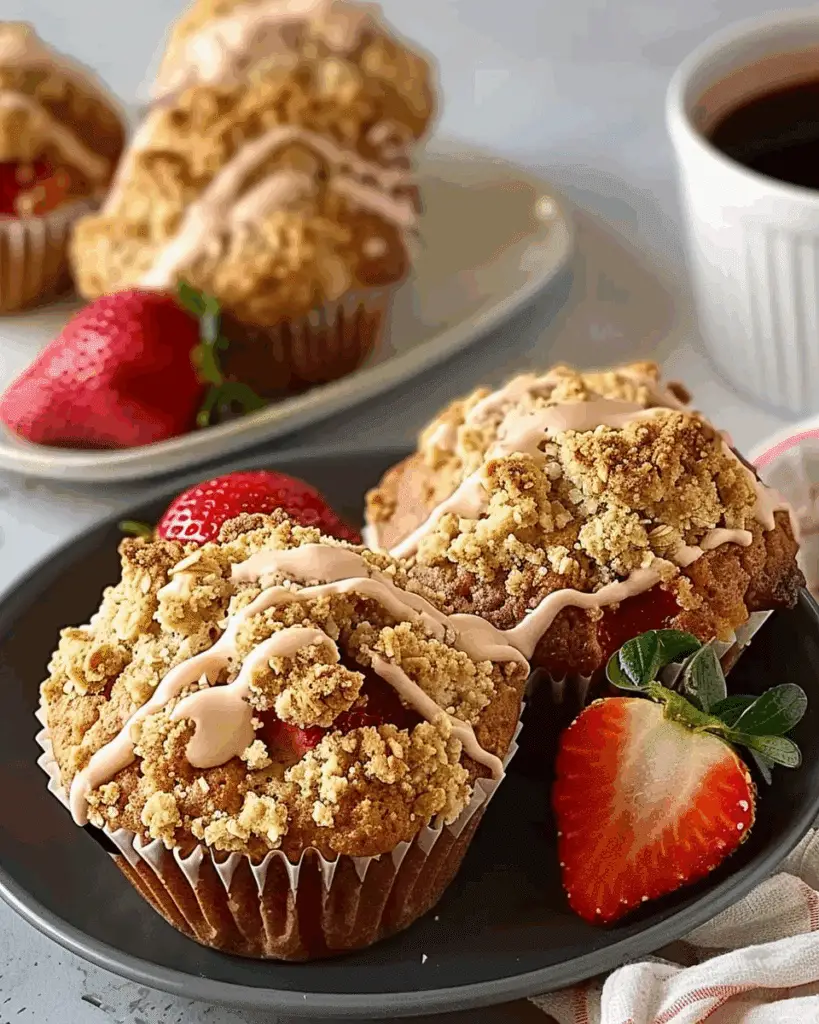 Strawberry Muffins With Crumble Topping