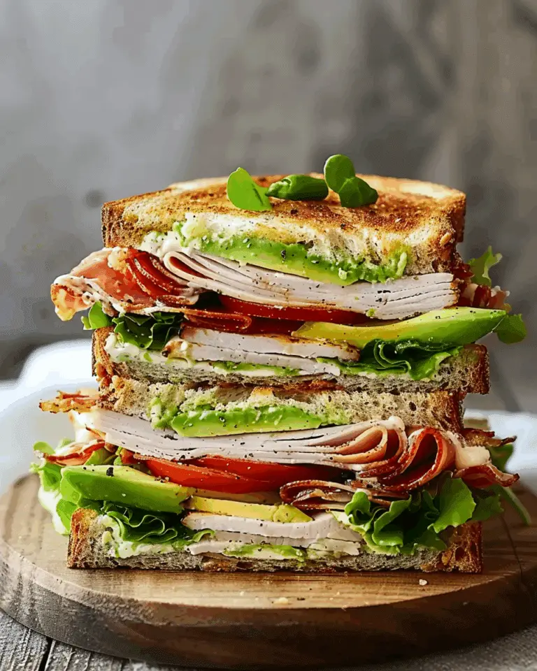 Easy Turkey Avocado Club Sandwich