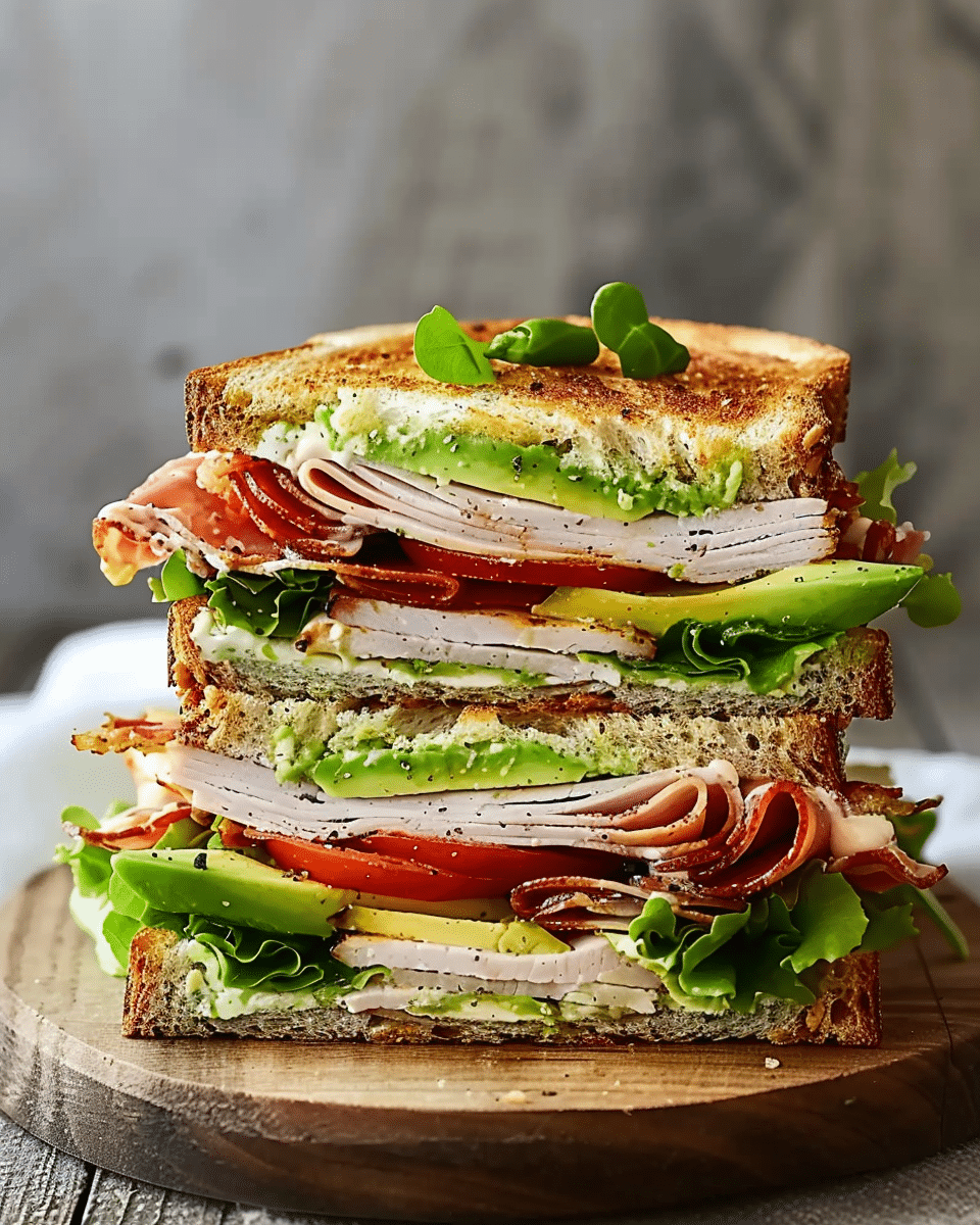 Easy Turkey Avocado Club Sandwich