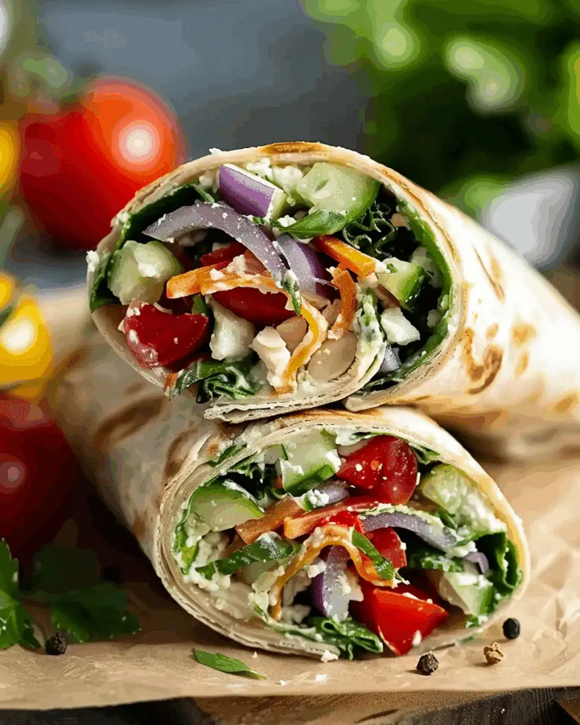 Easy Mediterranean Veggie Wraps