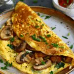 Cheesy Spinach and Mushroom Omelette