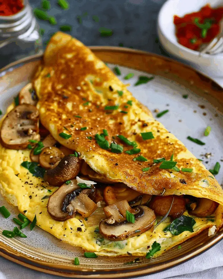 Cheesy Spinach and Mushroom Omelette