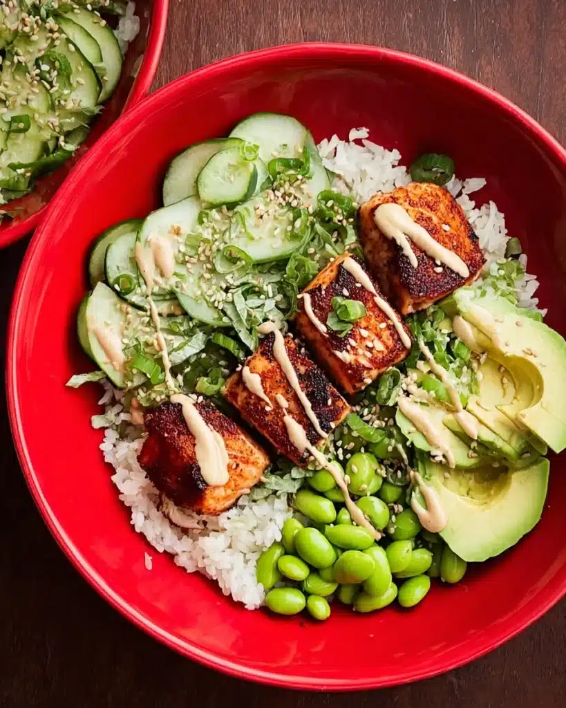 Teriyaki Salmon Bowl with Wasabi Dressing Recipe