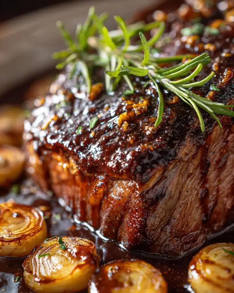 Roasted Lamb with Rosemary Honey Gravy Recipe