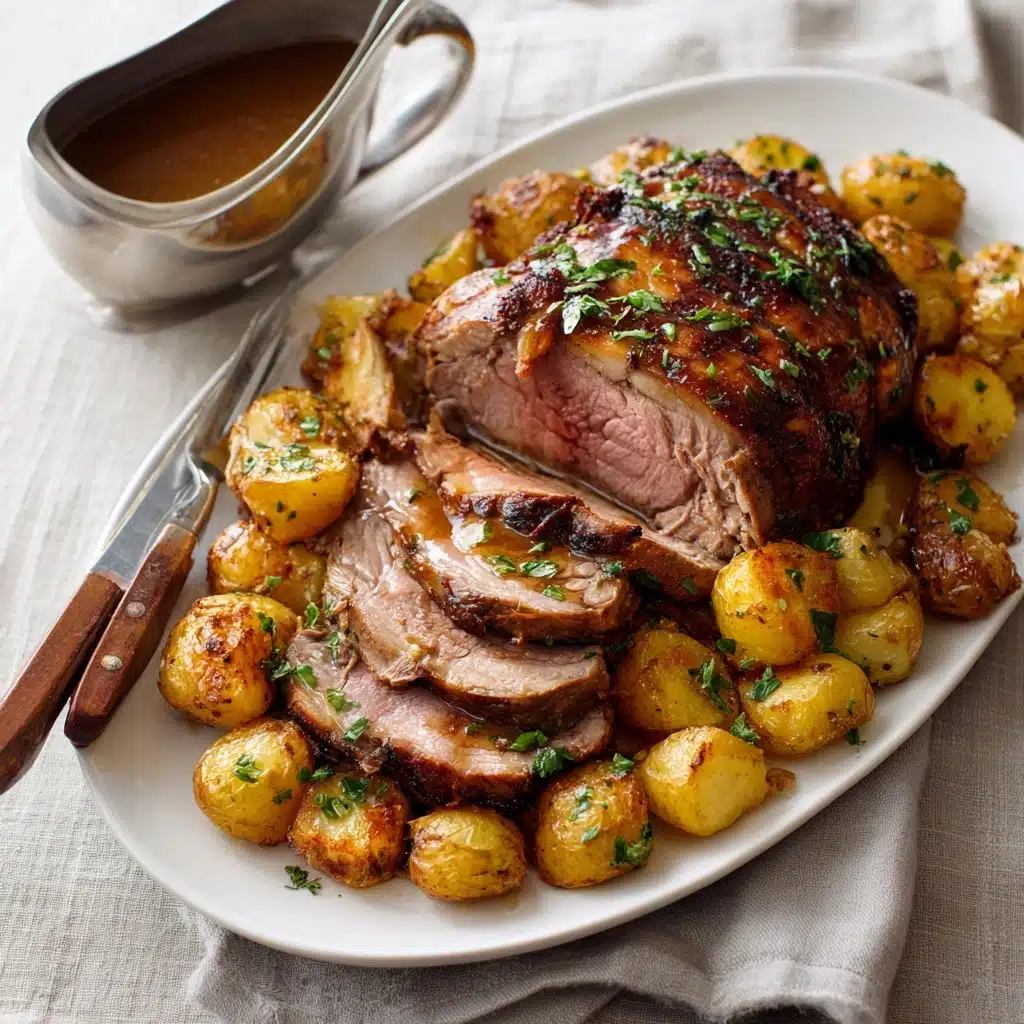 Roasted Lamb with Rosemary Honey Gravy Recipe - Recipe Image
