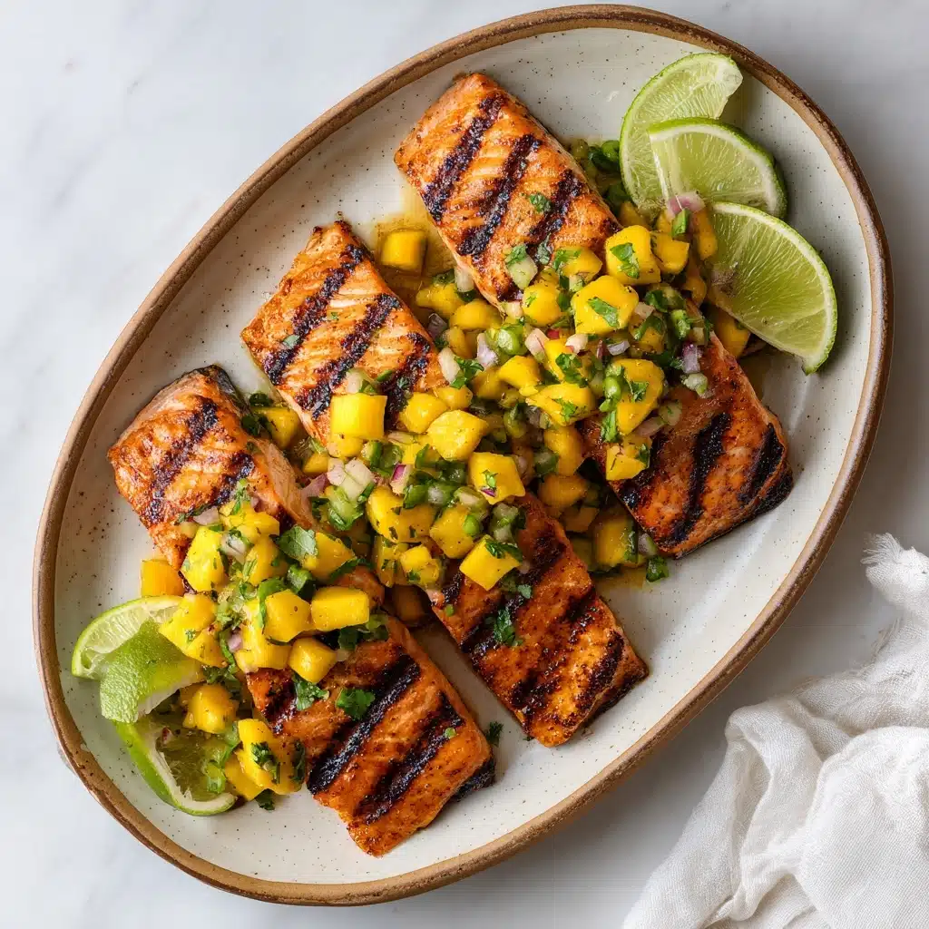 Grilled Salmon with Mango Salsa & Coconut Rice Recipe 5 Grilled Salmon with Mango Salsa & Coconut Rice Recipe - Recipe Image