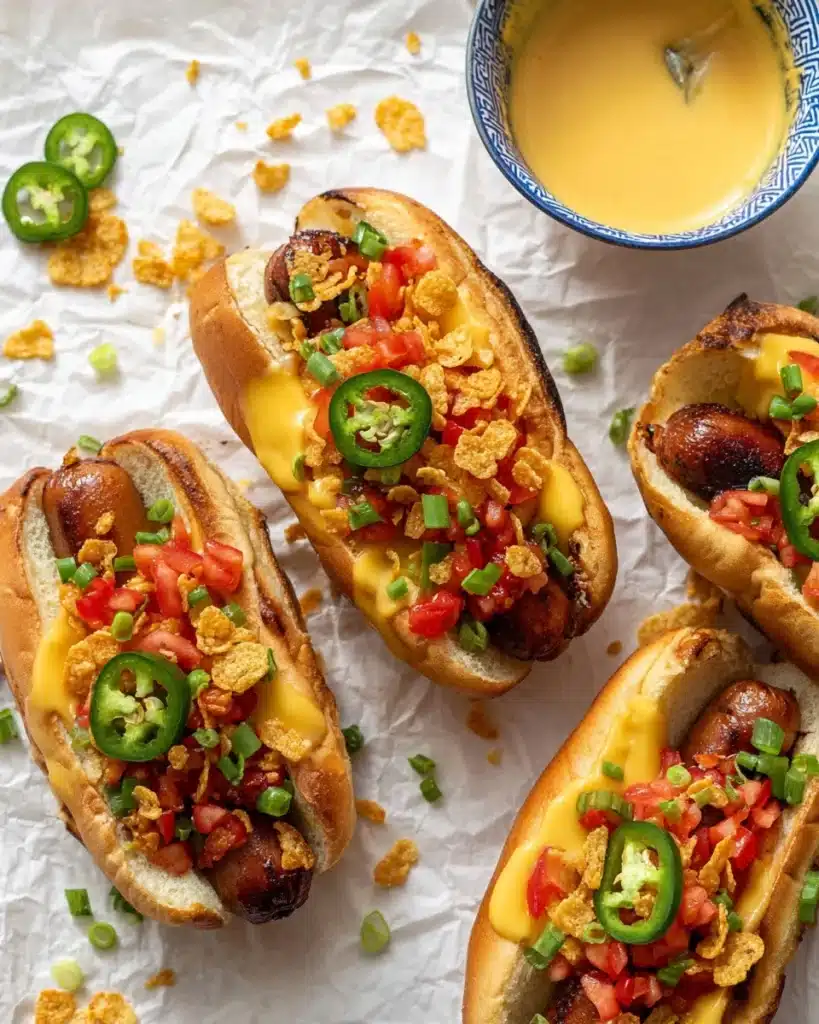 Tortilla Crunch & Queso Hot Dogs Recipe