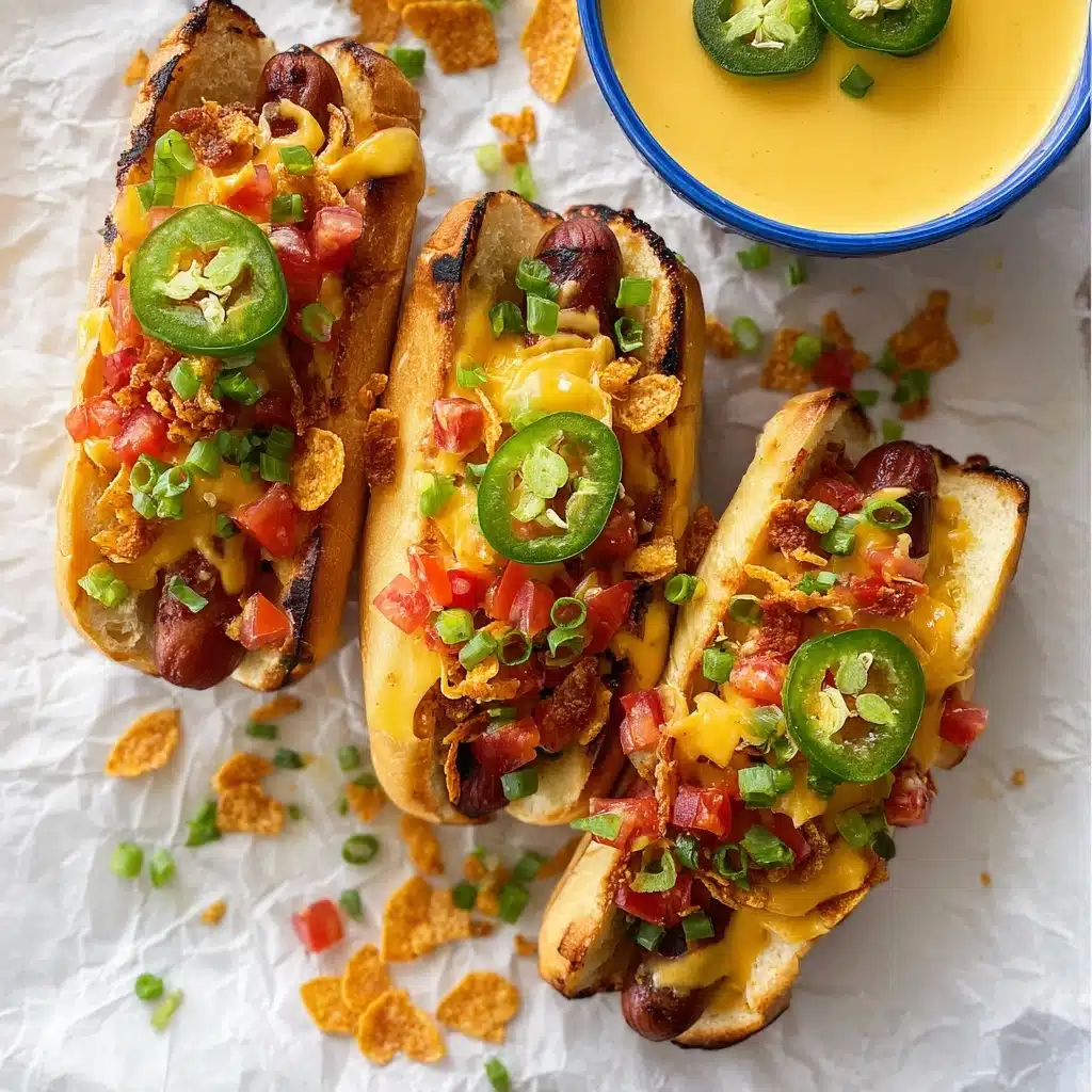 Tortilla Crunch & Queso Hot Dogs Recipe 4 Tortilla Crunch & Queso Hot Dogs Recipe - Recipe Image