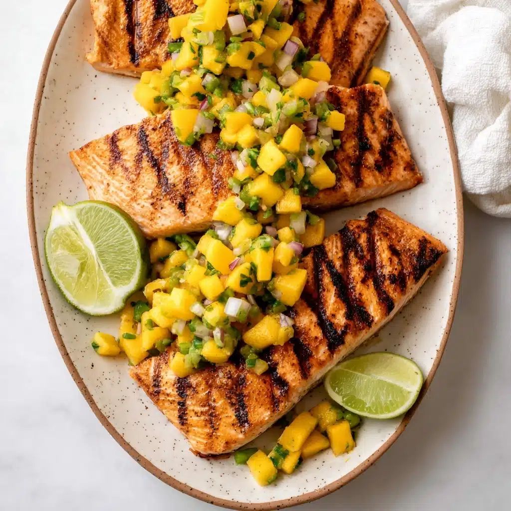 Grilled Salmon with Mango Salsa & Coconut Rice Recipe 4 Grilled Salmon with Mango Salsa & Coconut Rice Recipe - Recipe Image