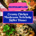 Chicken , Mushroom, Artichoke Saute in a Cheesy Sauce Recipe
