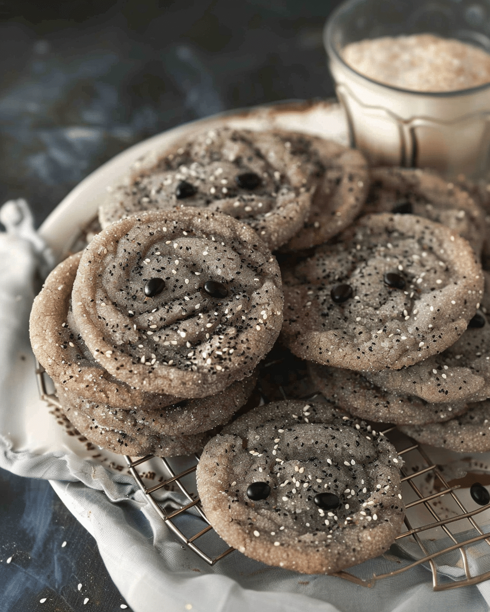 Soft Black Sesame Sugar Cookies
