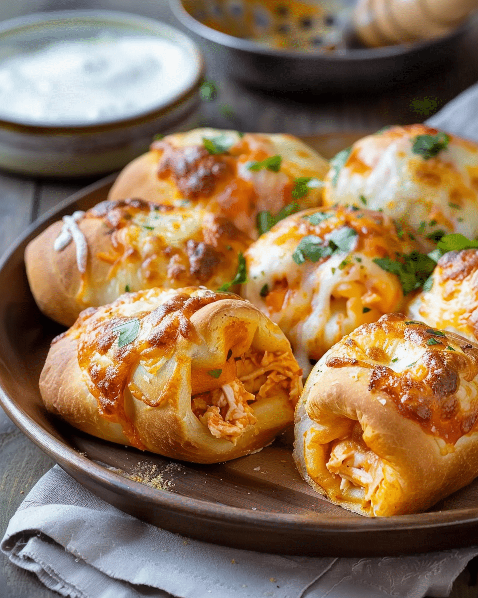 Buffalo Chicken Pizza Rolls