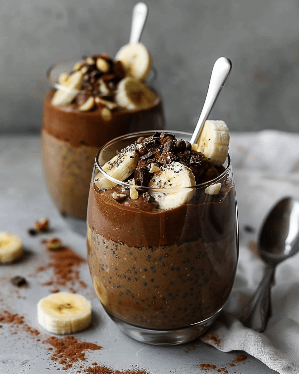 Chocolate Banana Chia Seed Pudding (Vegan)