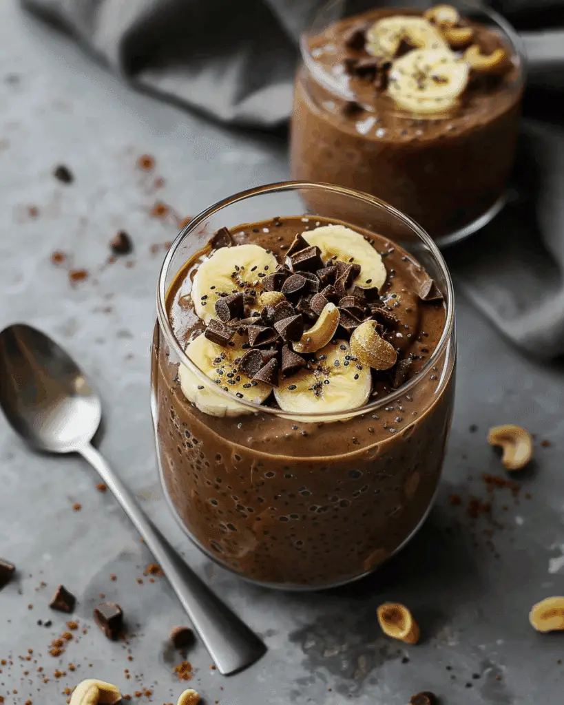Chocolate Banana Chia Seed Pudding (Vegan)