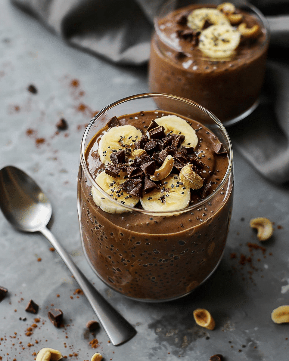 Chocolate Banana Chia Seed Pudding (Vegan)
