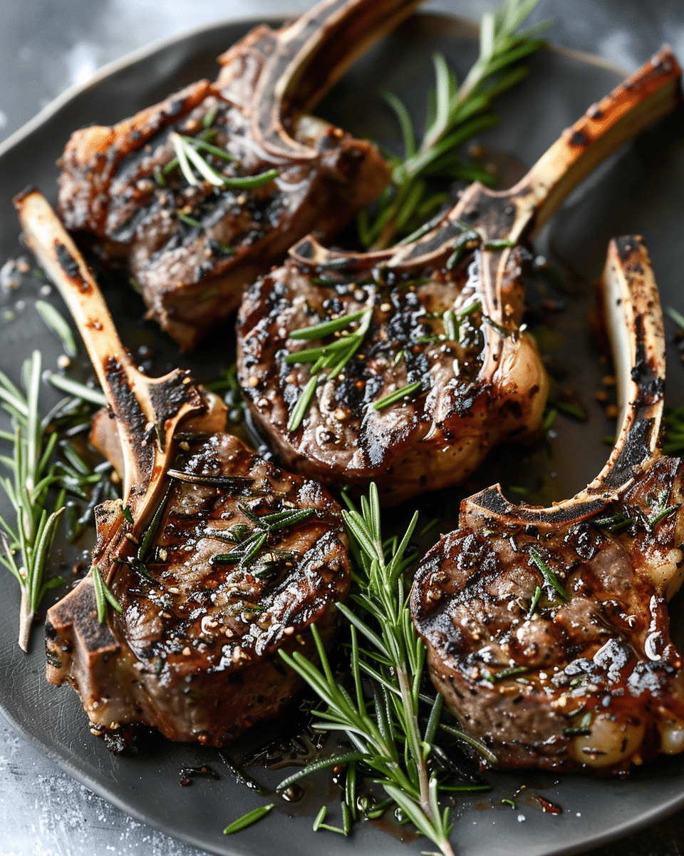 Garlic Rosemary Grilled Lamb Chops