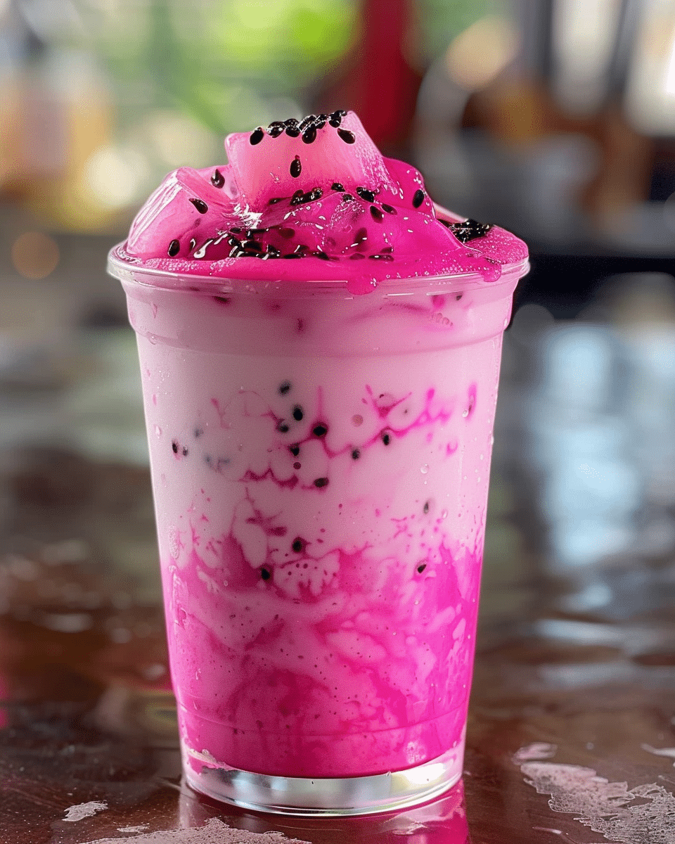 Iced Dragonfruit Milk Tea