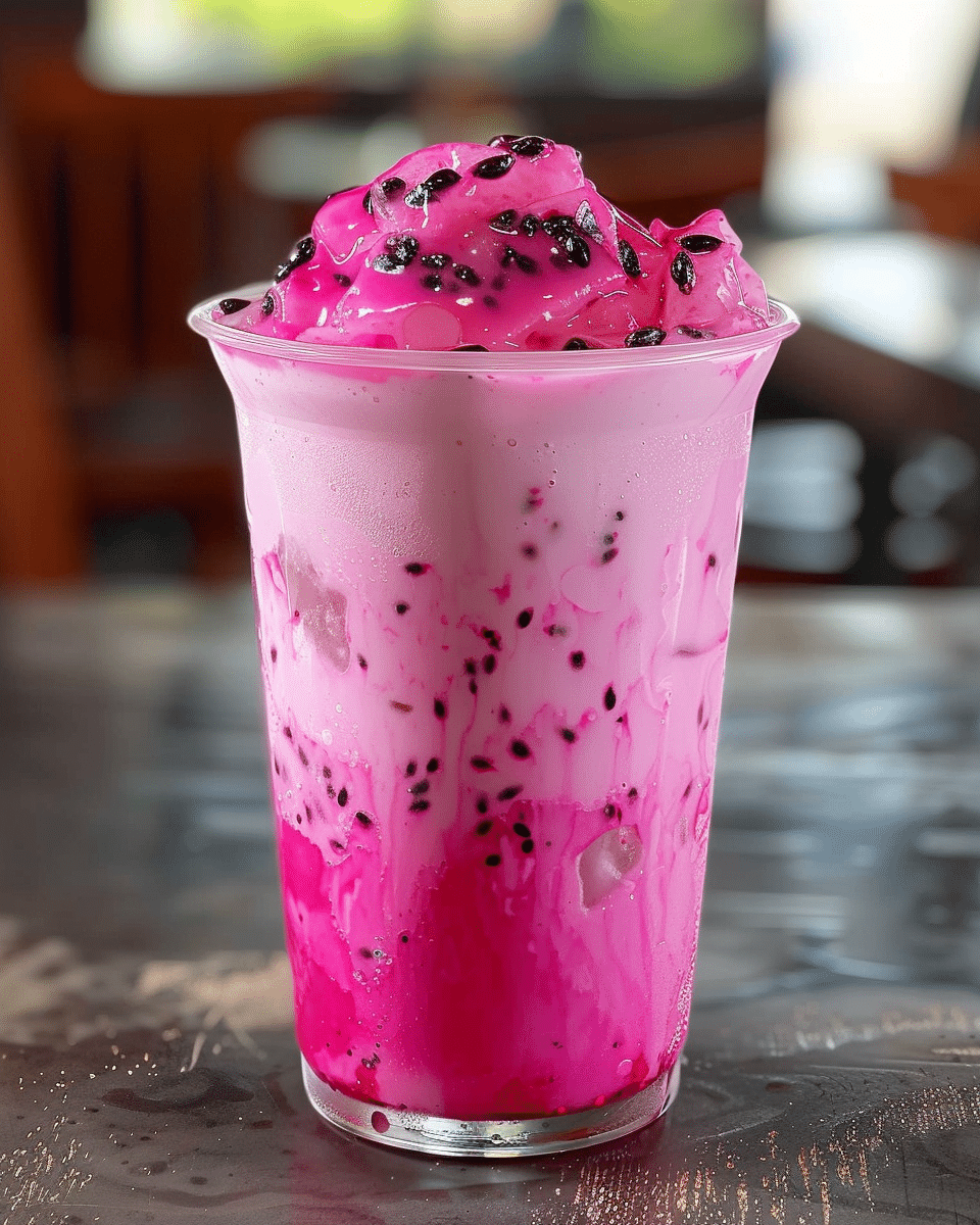 Iced Dragonfruit Milk Tea