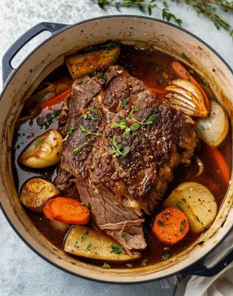 The Best Dutch Oven Pot Roast (Slow Cooker Option!)