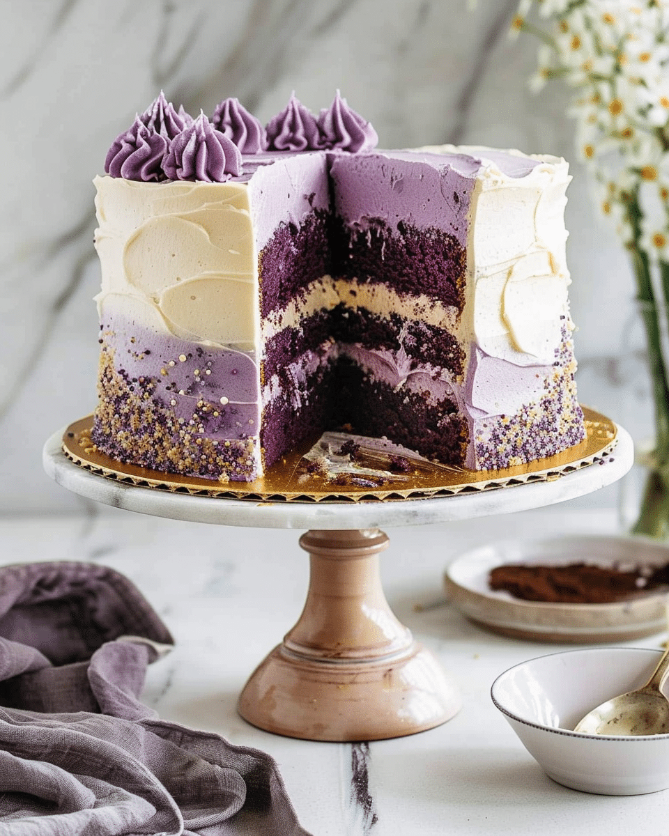 Ube Layer Cake with Swiss Meringue Buttercream