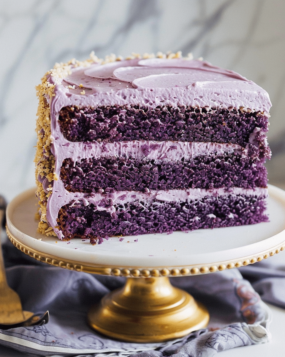 Ube Layer Cake with Swiss Meringue Buttercream
