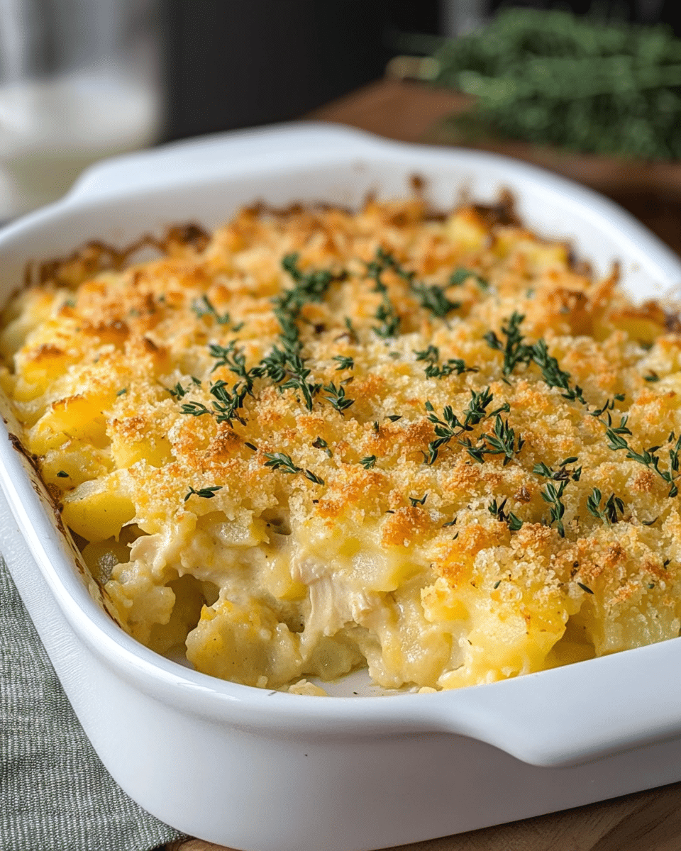 Cheesy Chicken Potato Casserole
