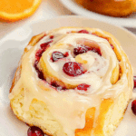 Cranberry Rolls with Orange Cream Cheese Glaze