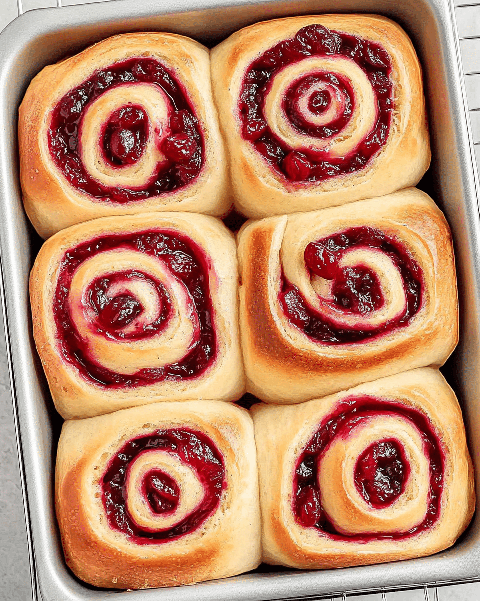 Cranberry Rolls with Orange Cream Cheese Glaze