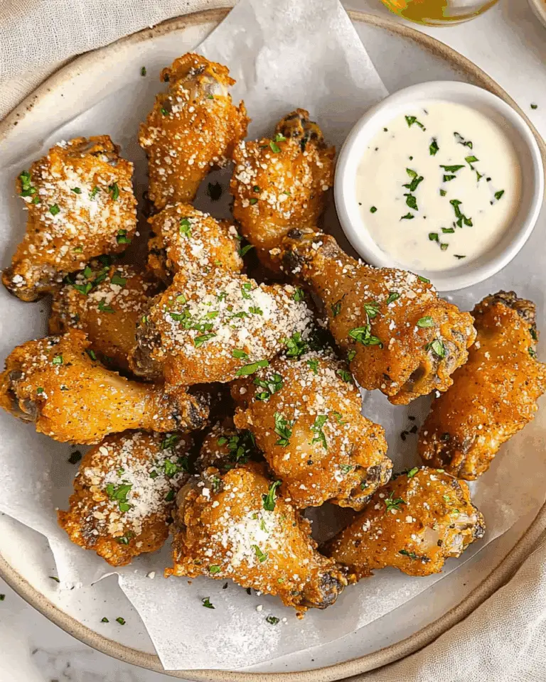 Crispy Baked Garlic Parmesan Chicken Wings