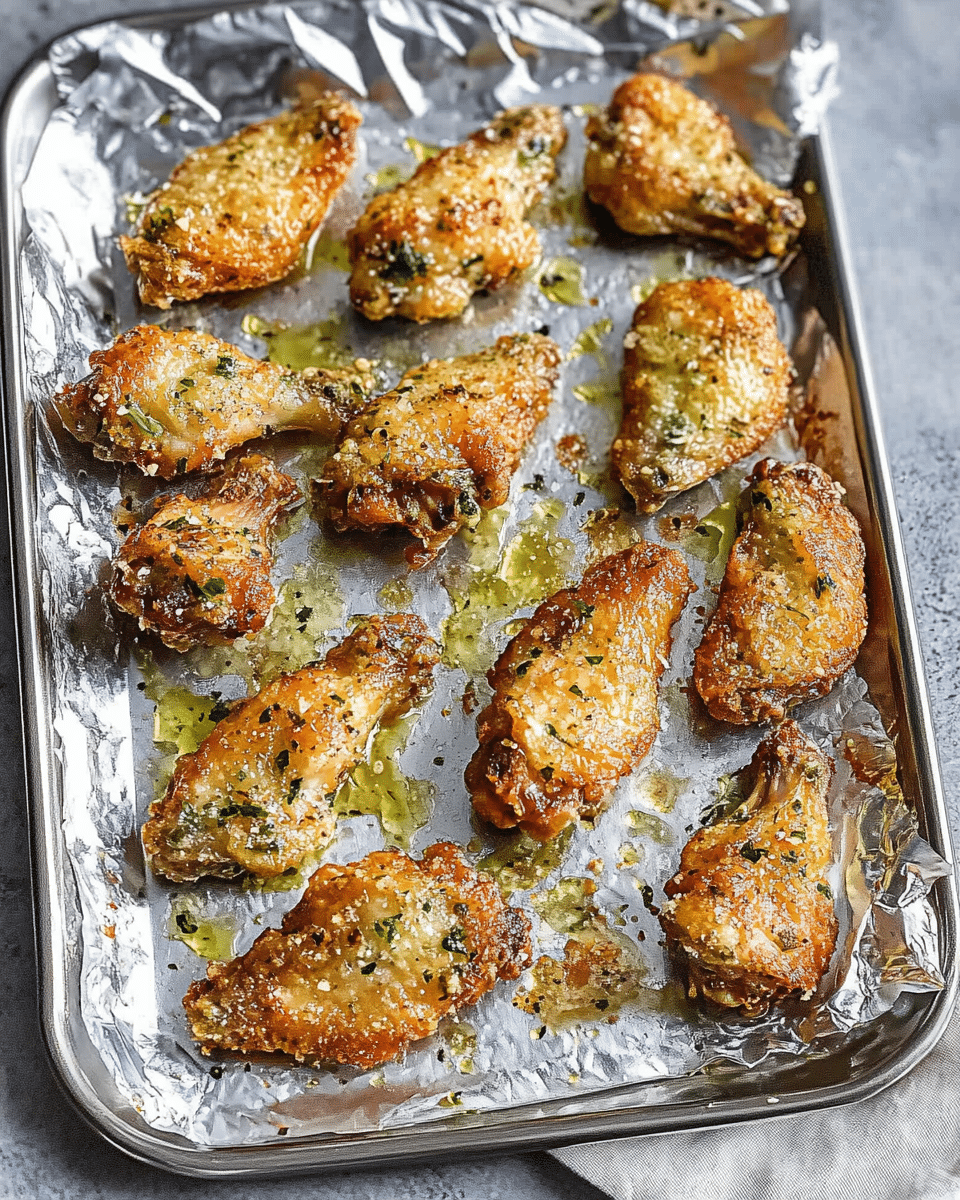Crispy Baked Garlic Parmesan Chicken Wings
