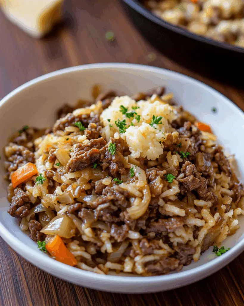 French Onion Beef and Rice