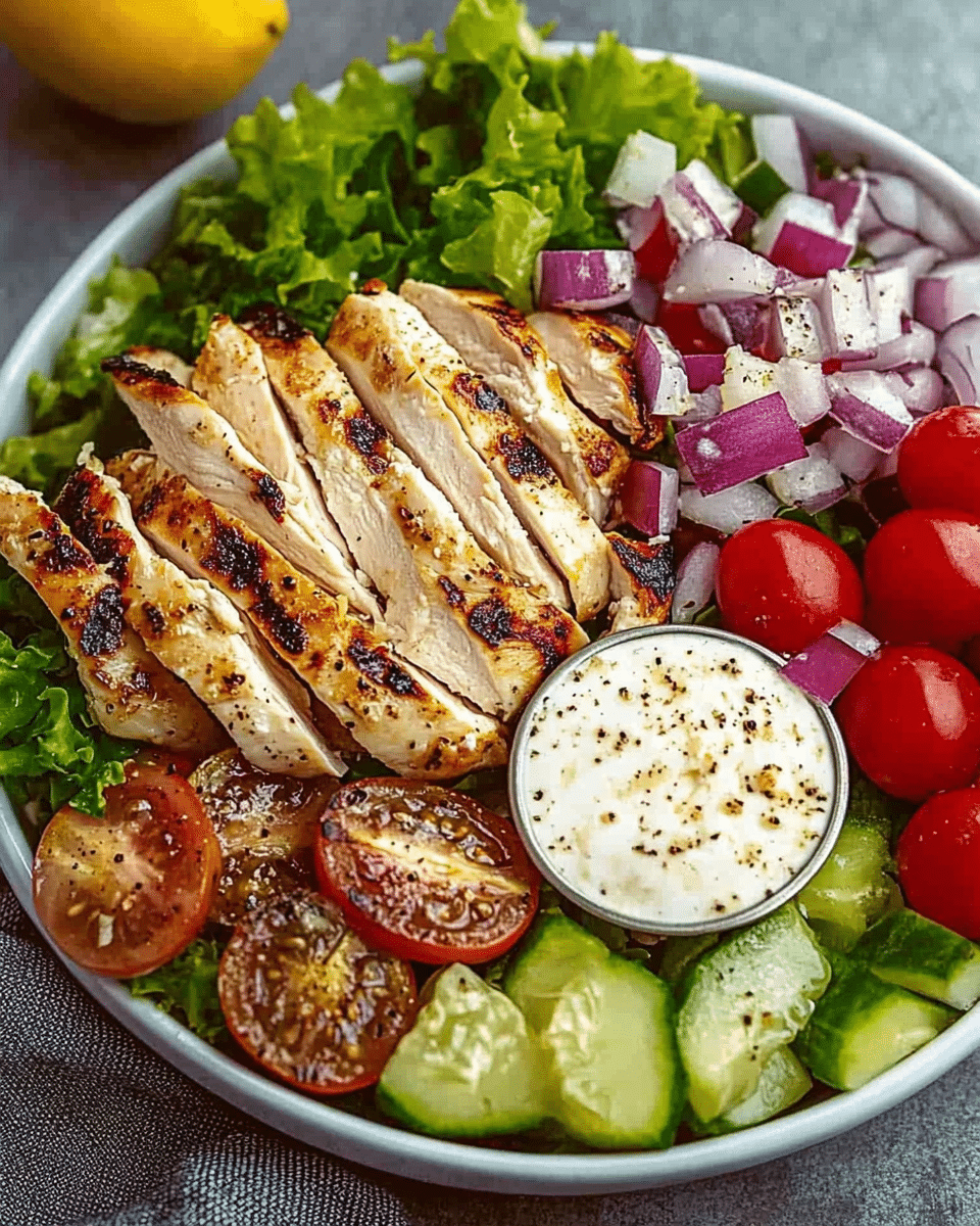 Greek Lemon Garlic Chicken Salad