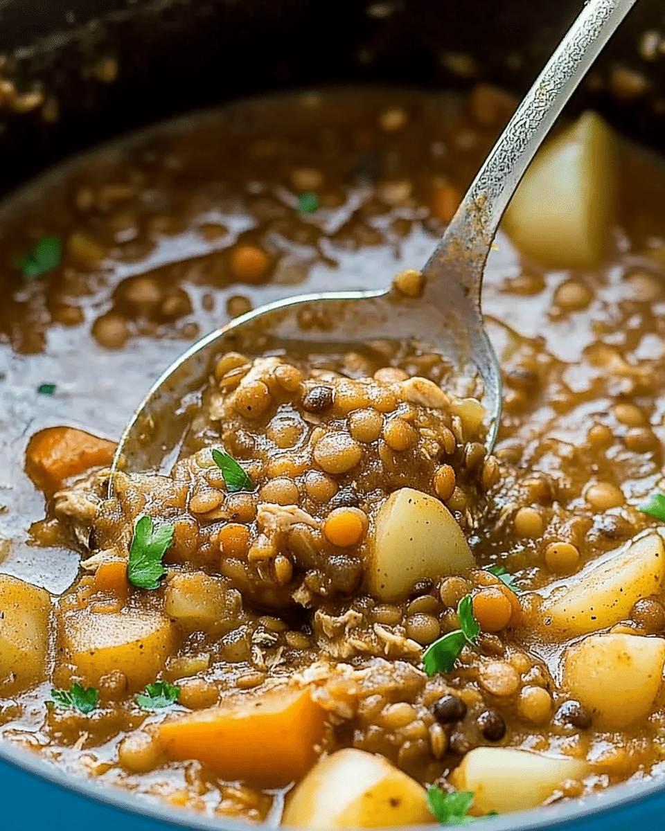 Green Lentil Potato Soup