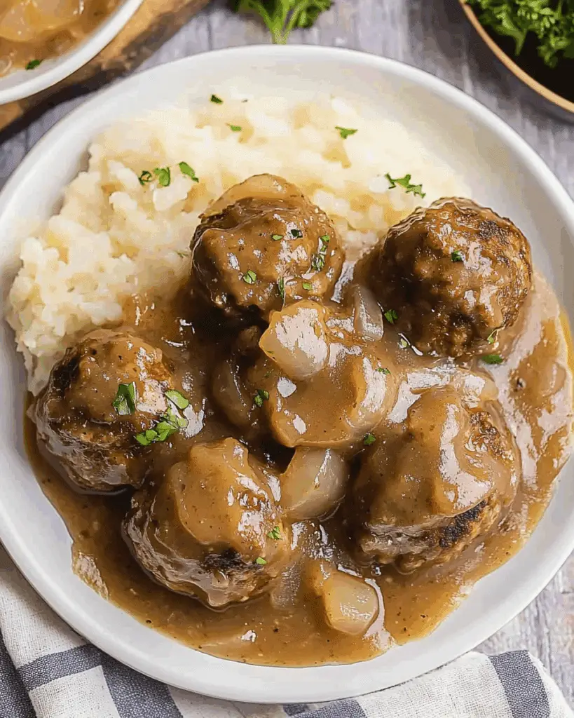 Meatballs with Onion Gravy