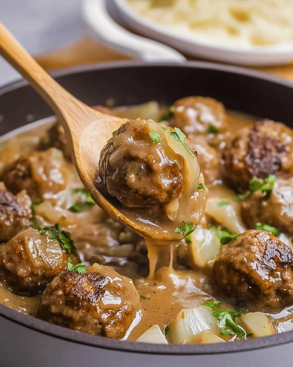 Meatballs with Onion Gravy