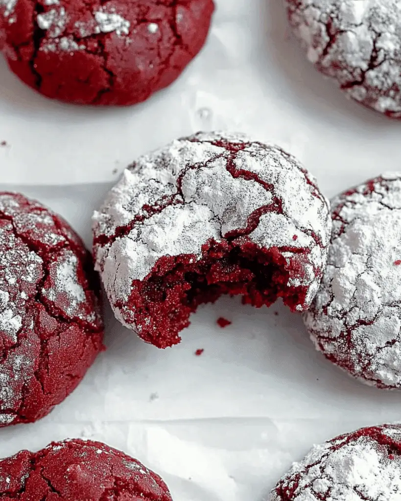 Red Velvet Crinkle Cookies